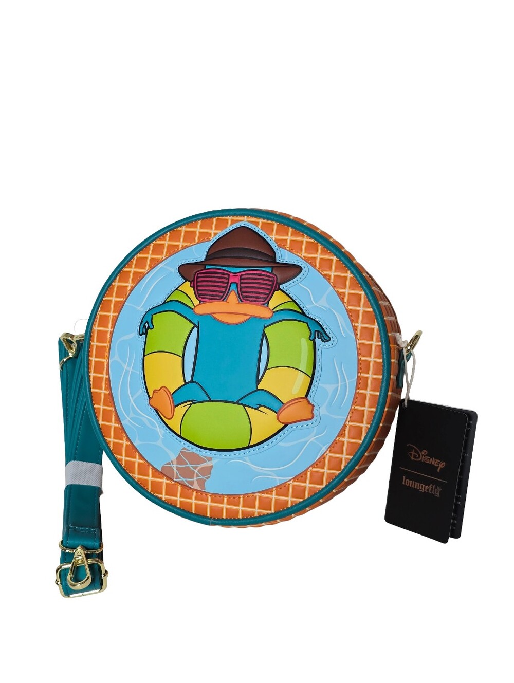 Loungefly Disney Phineas & Ferb Perry the Platypus Pool Float Crossbody NWT